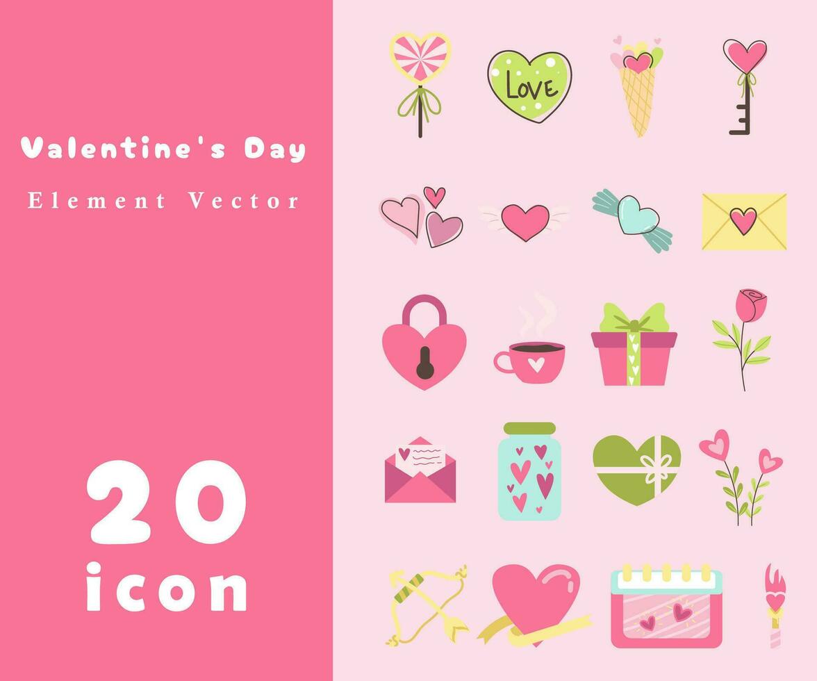 colección de san valentin día decorativo elementos vector elementos