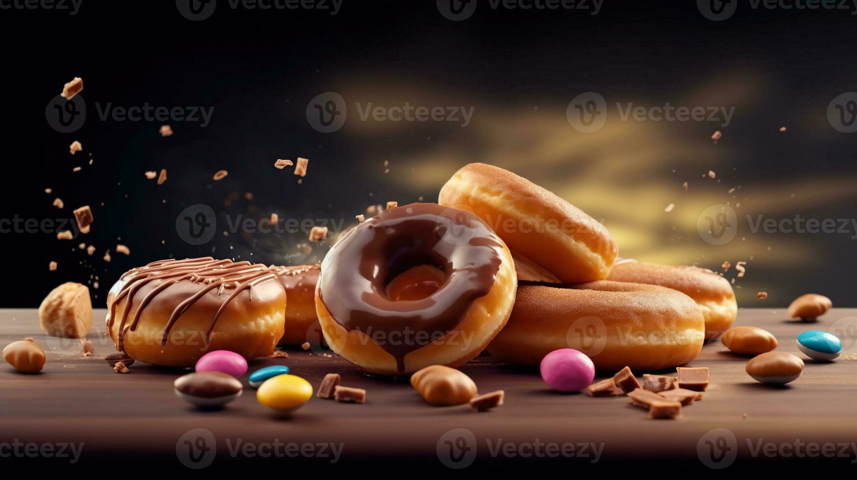 Doughnut Dreams Soaring High in Creative Delight. Generative AI photo