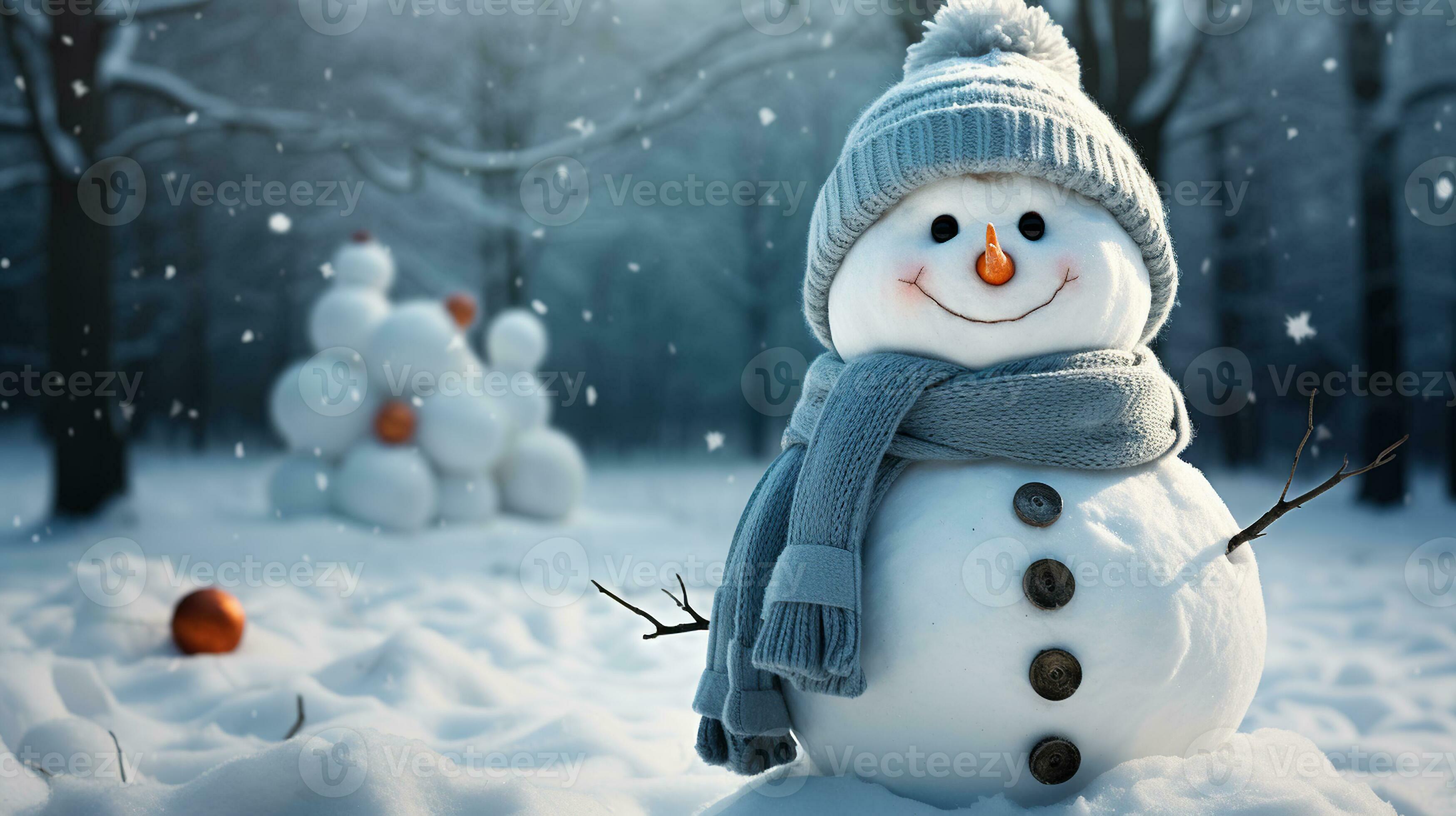 SnowMan 写真53枚 happy-snowmen-standing-in-