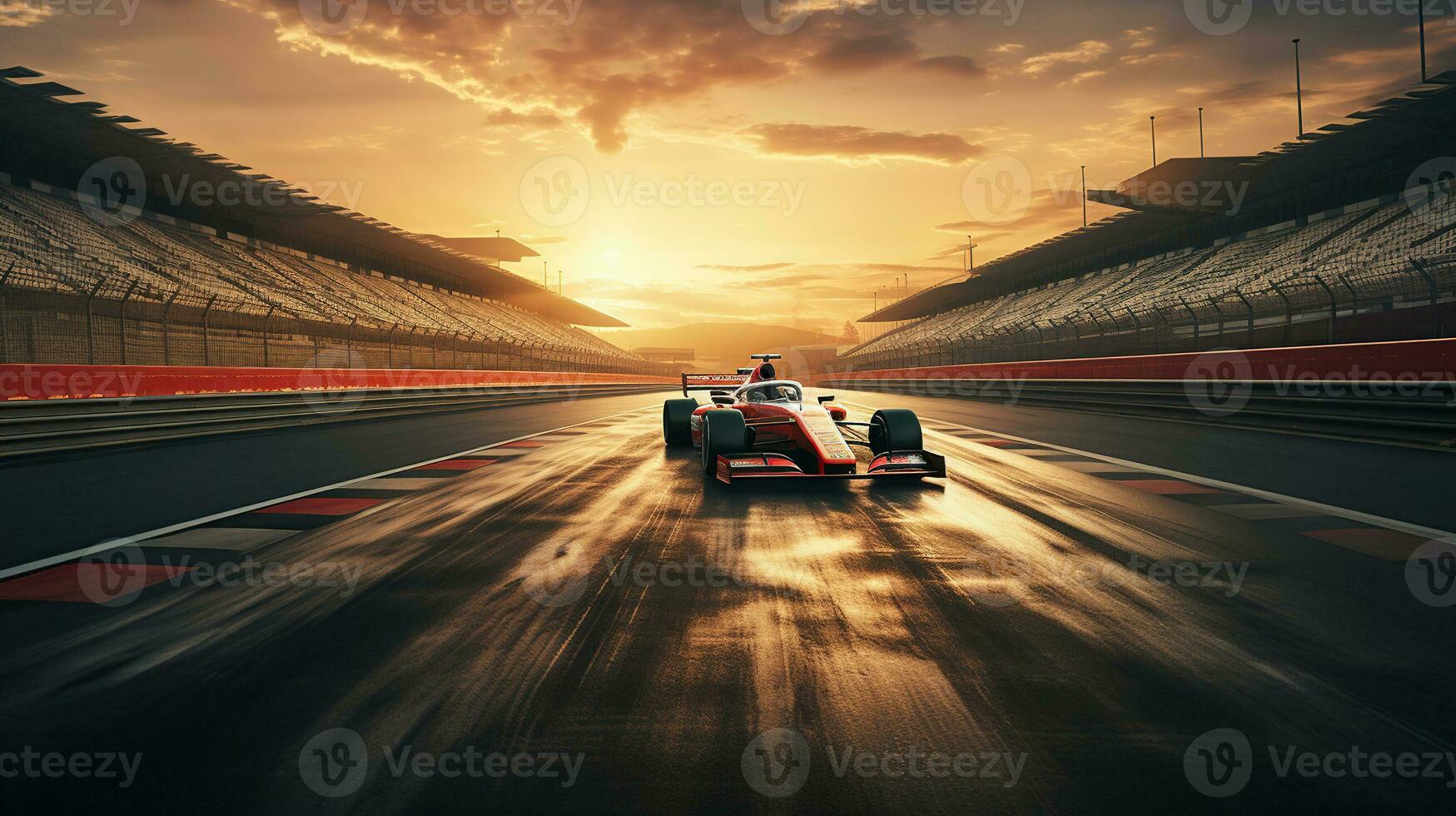 The Dynamic Transformation of an F1 Racing Track in Motion. Generative AI photo