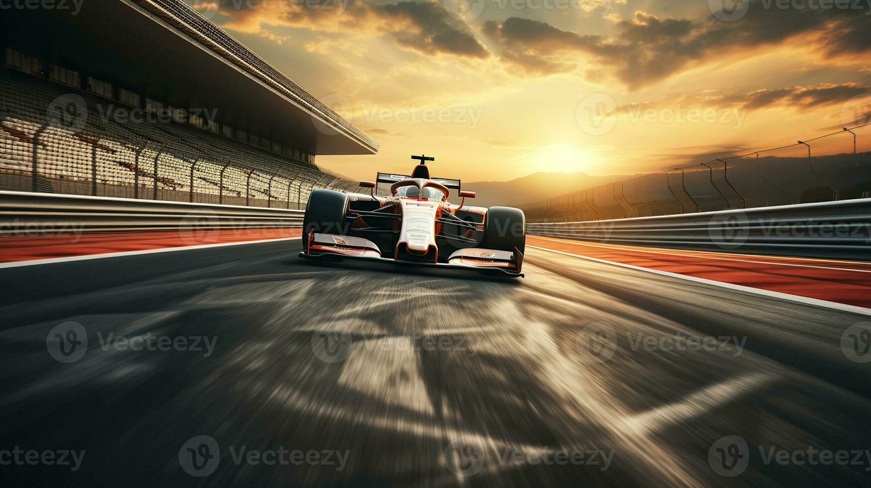 A Symphony of Speed. Capturing the Essence of F1 Track in Motion. Generative AI photo