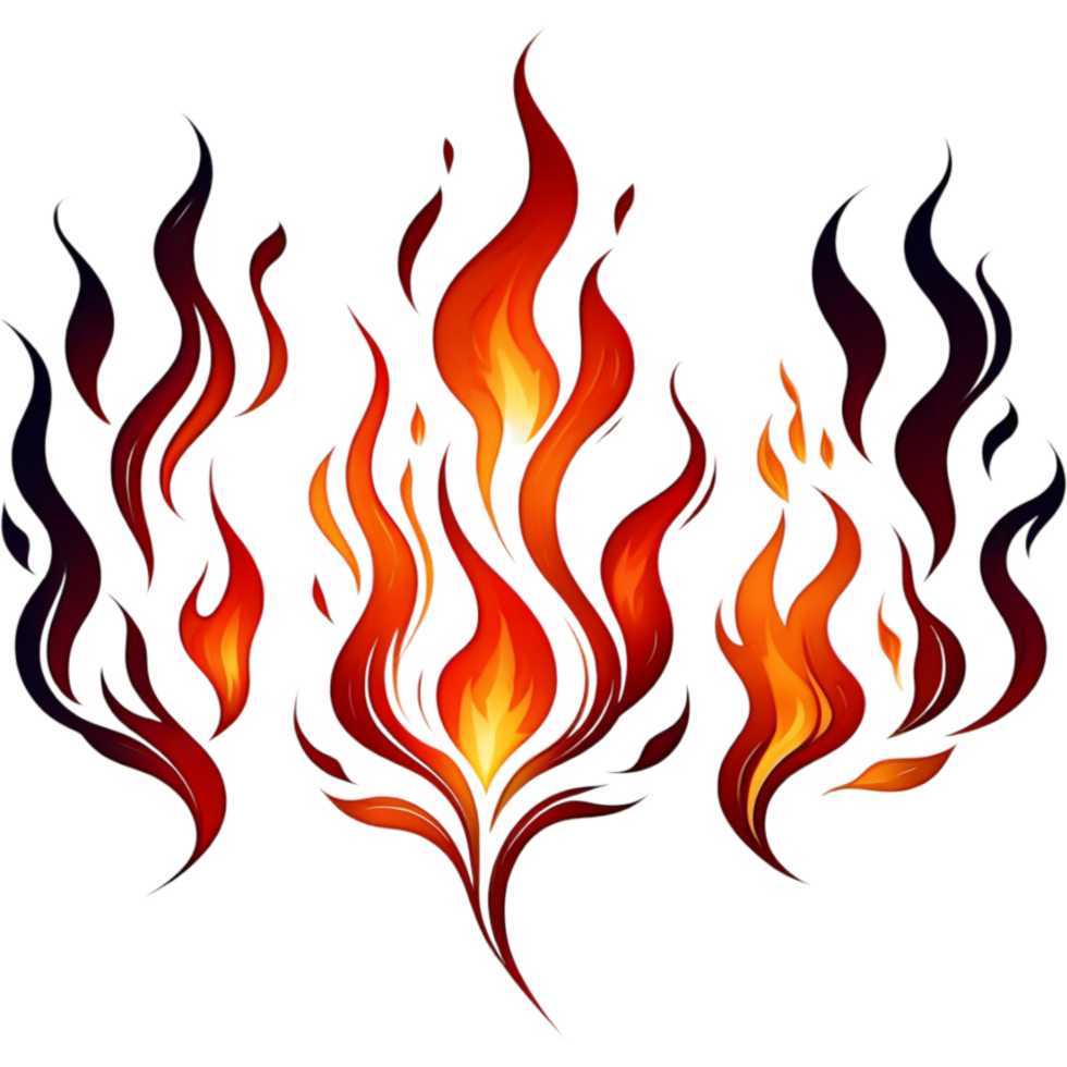 Fire flames hand drawn. AI Generative png