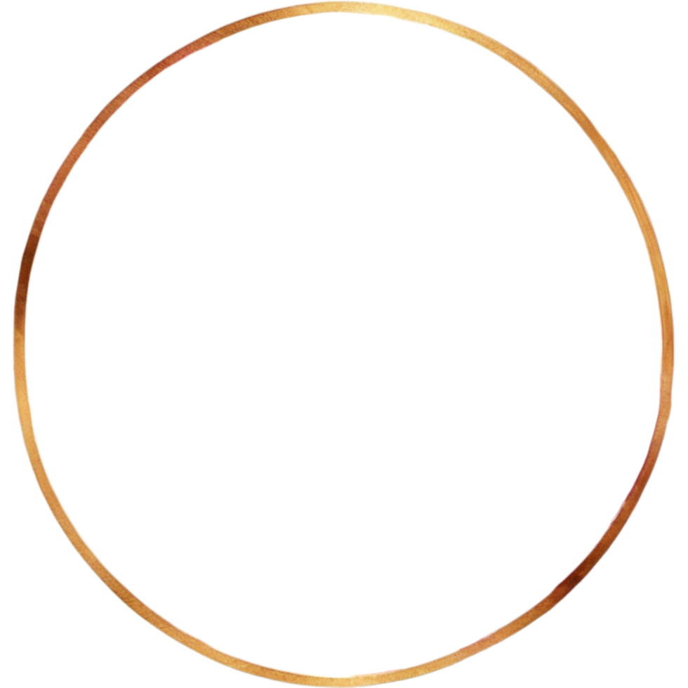 Watercolor Gold Circle. AI Generative png