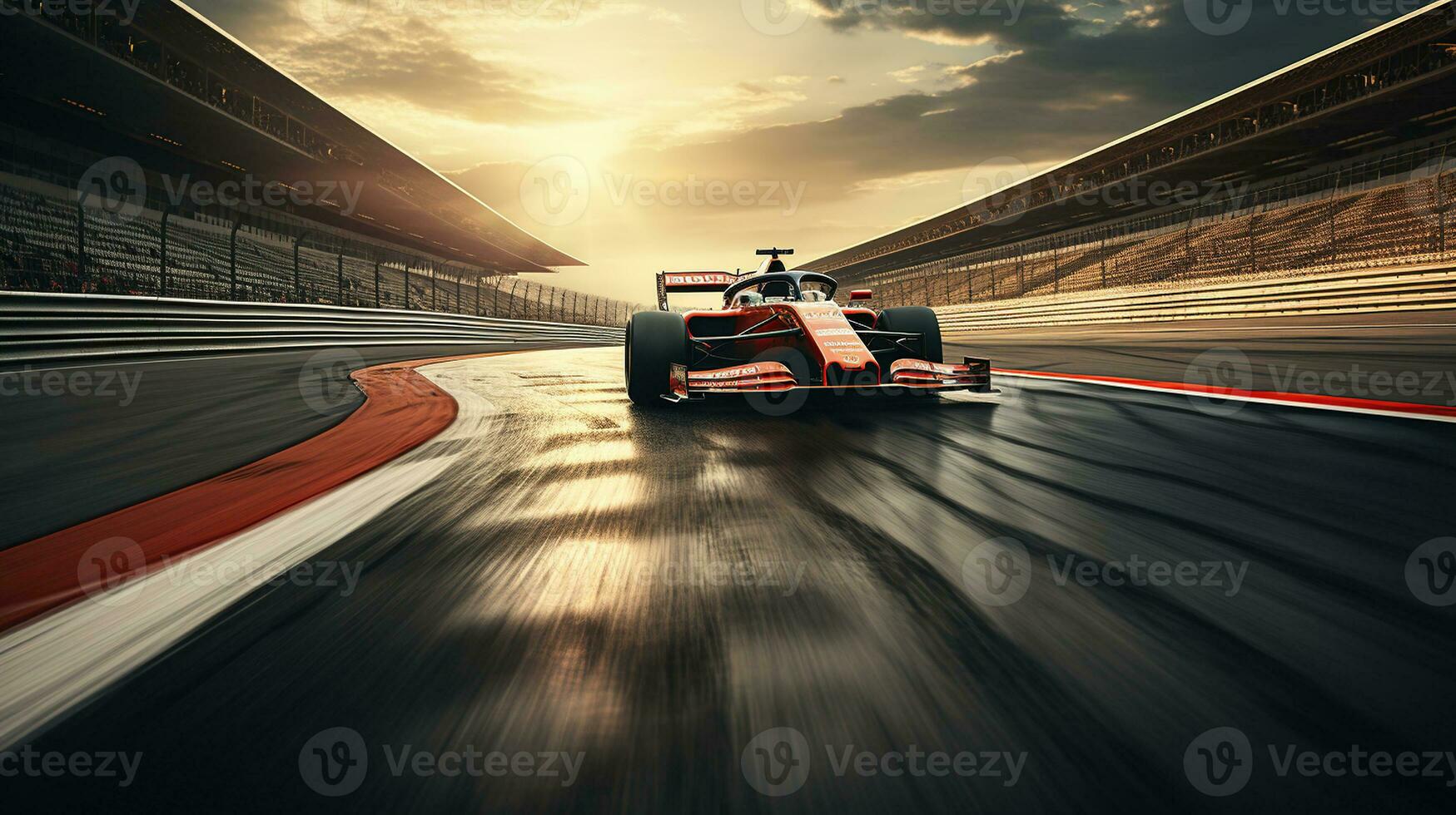 The Dynamic Transformation of an F1 Racing Track in Motion. Generative AI photo