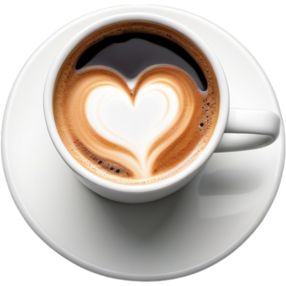 café con corazón signo. ai generativo png