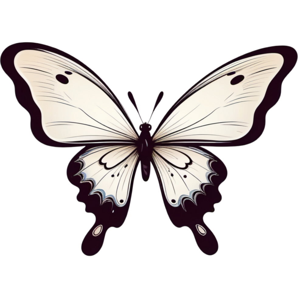 Cute butterfly hand drawn. AI Generative png