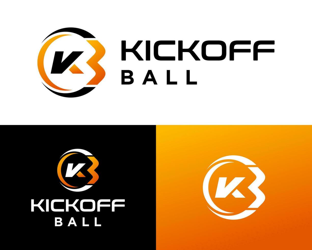 Letter KB monogram sport ball logo design. vector