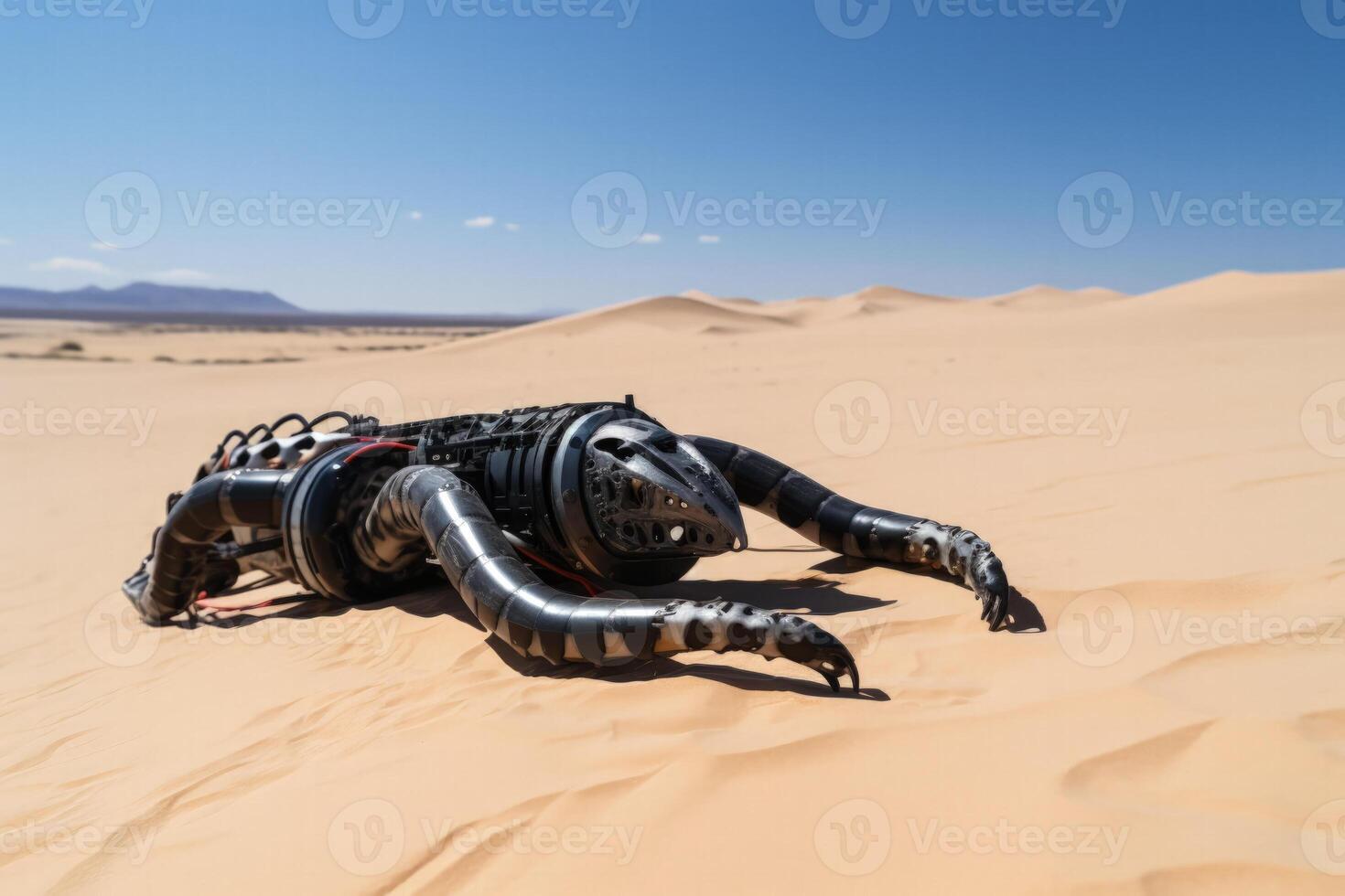 Robotic snake models efficiently conducting desert surveillance under harsh conditions photo