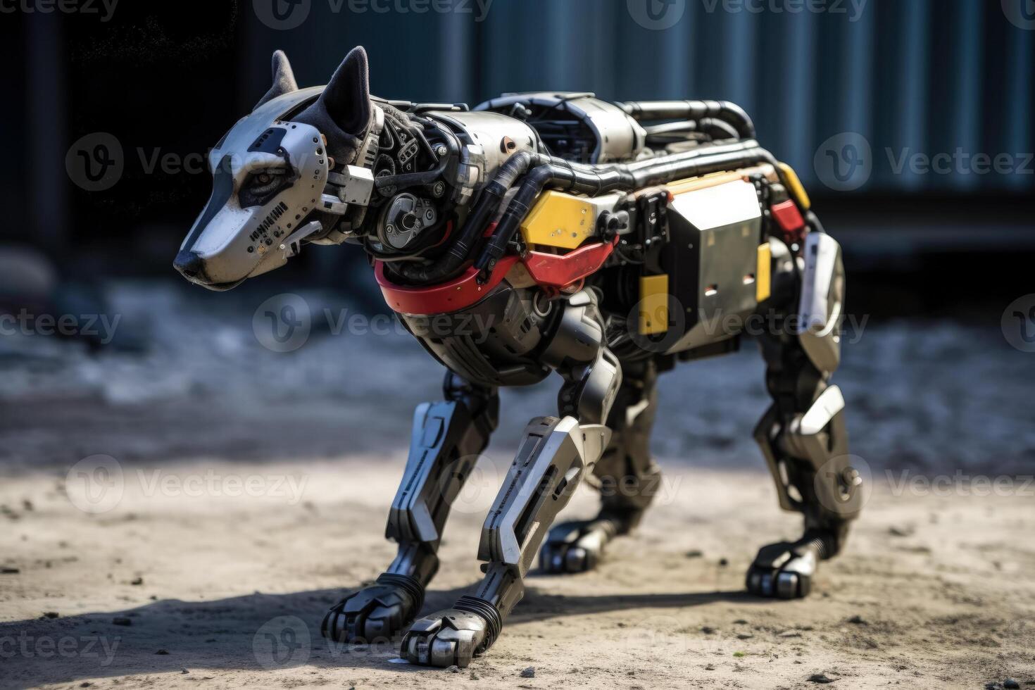 Robot dog showcasing advanced training sequences and functional demonstrations photo