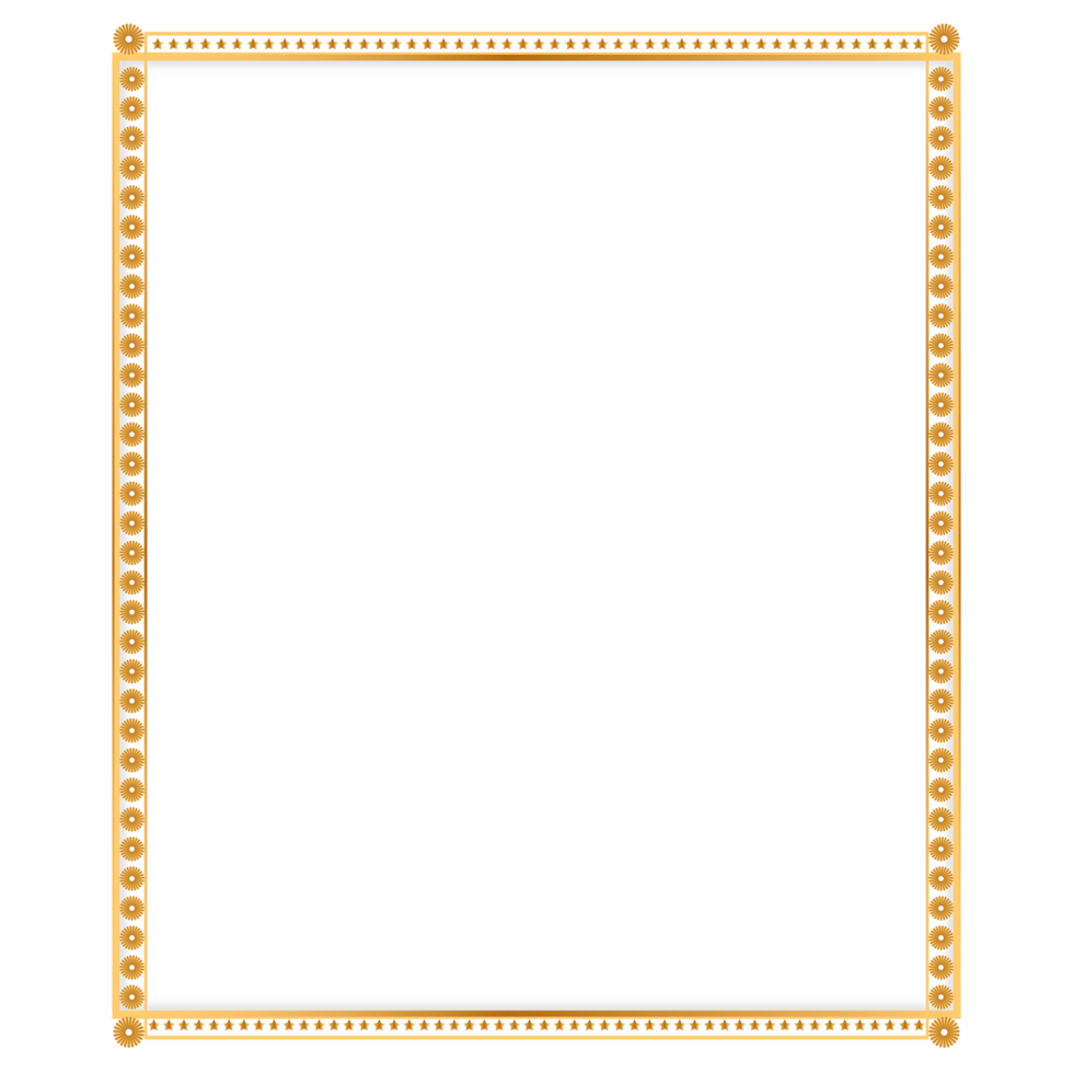 Luxury golden rectangle corner certificate border pattern line photo thai frame islamic wedding invitation background png