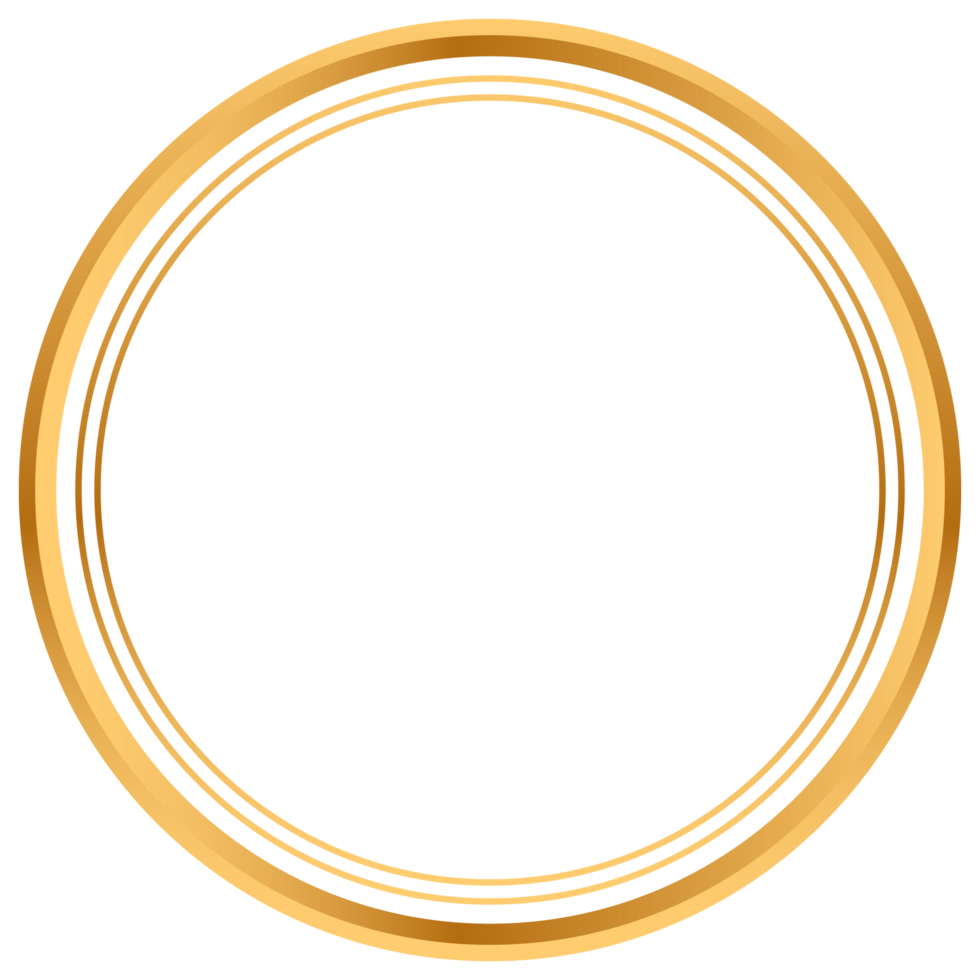 Golden circle frame border clipart png