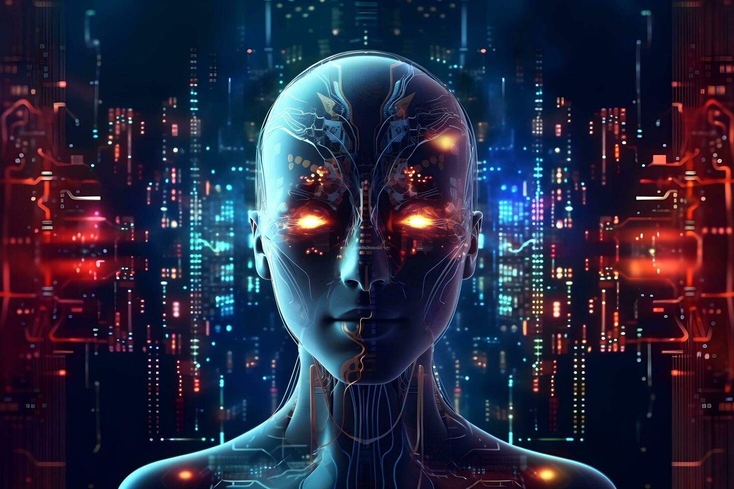 artificial intelligence abstract background. the future of artificial intelligence. generative ai photo