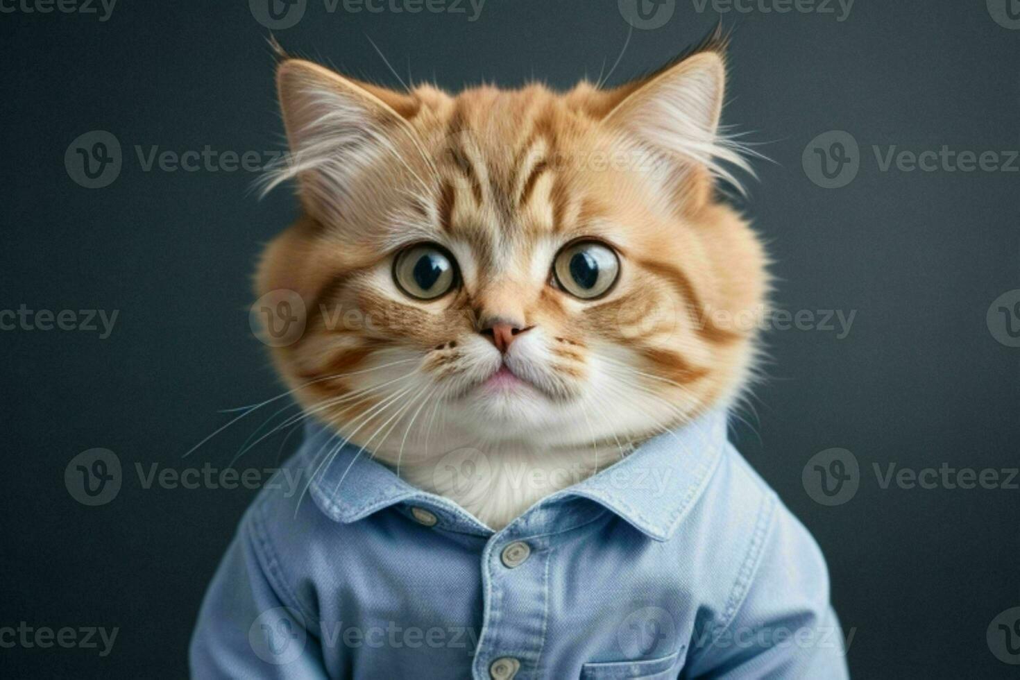 That cute cat wearing shirt. AI Generative Pro Photo