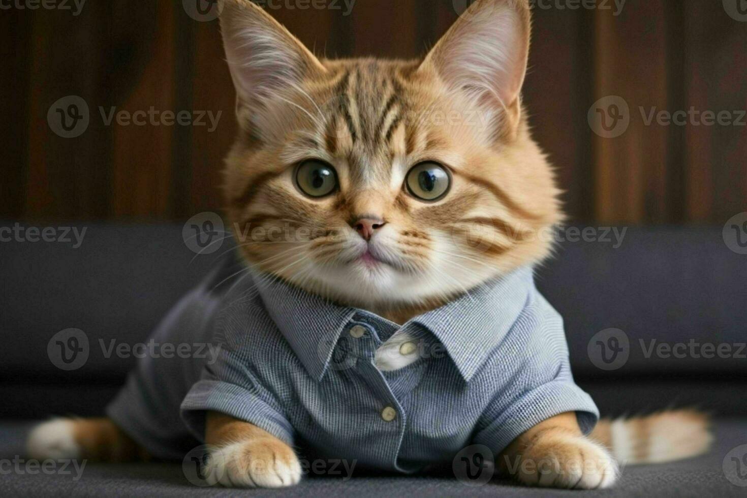 That cute cat wearing shirt. AI Generative Pro Photo