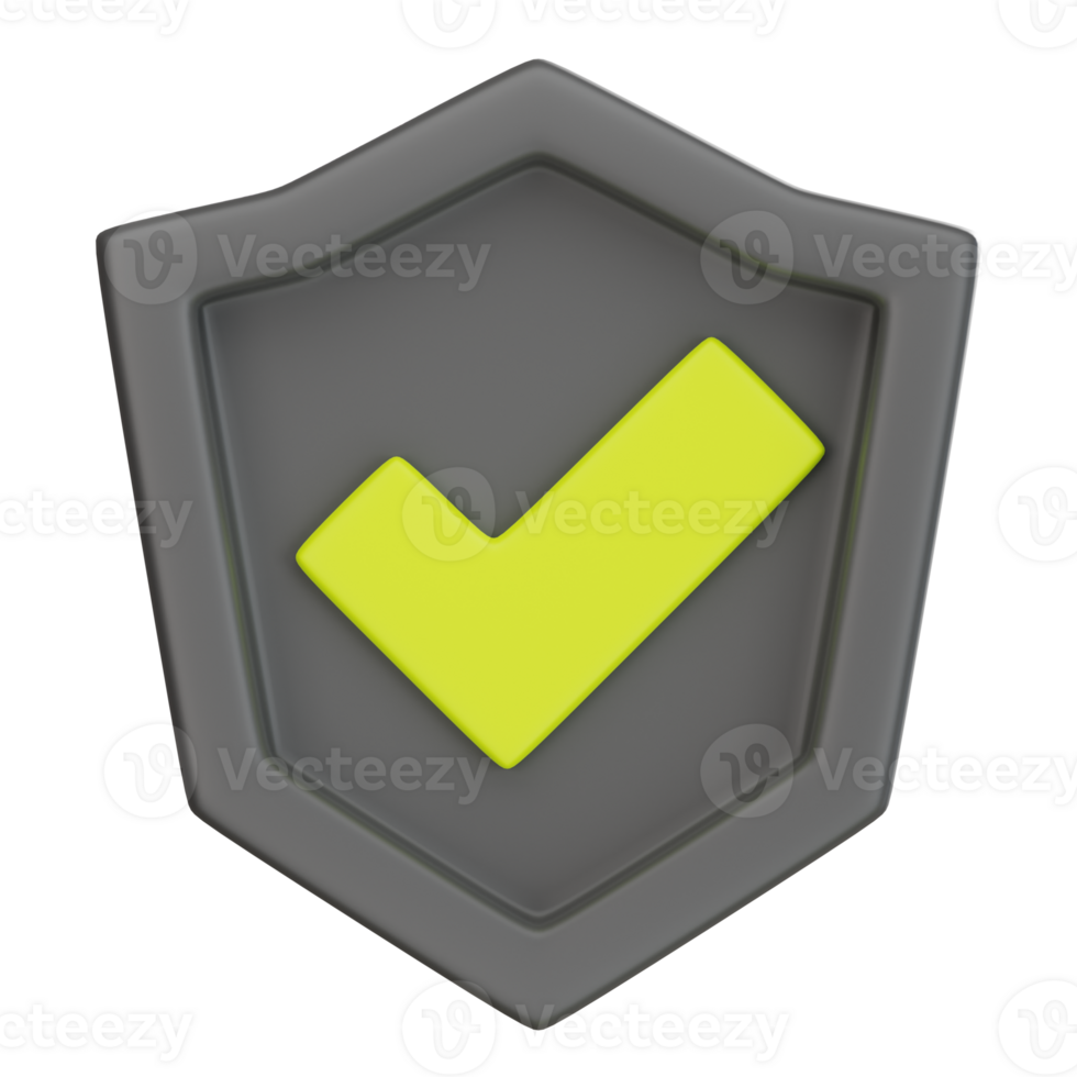Protection Shield 3D Illustration png