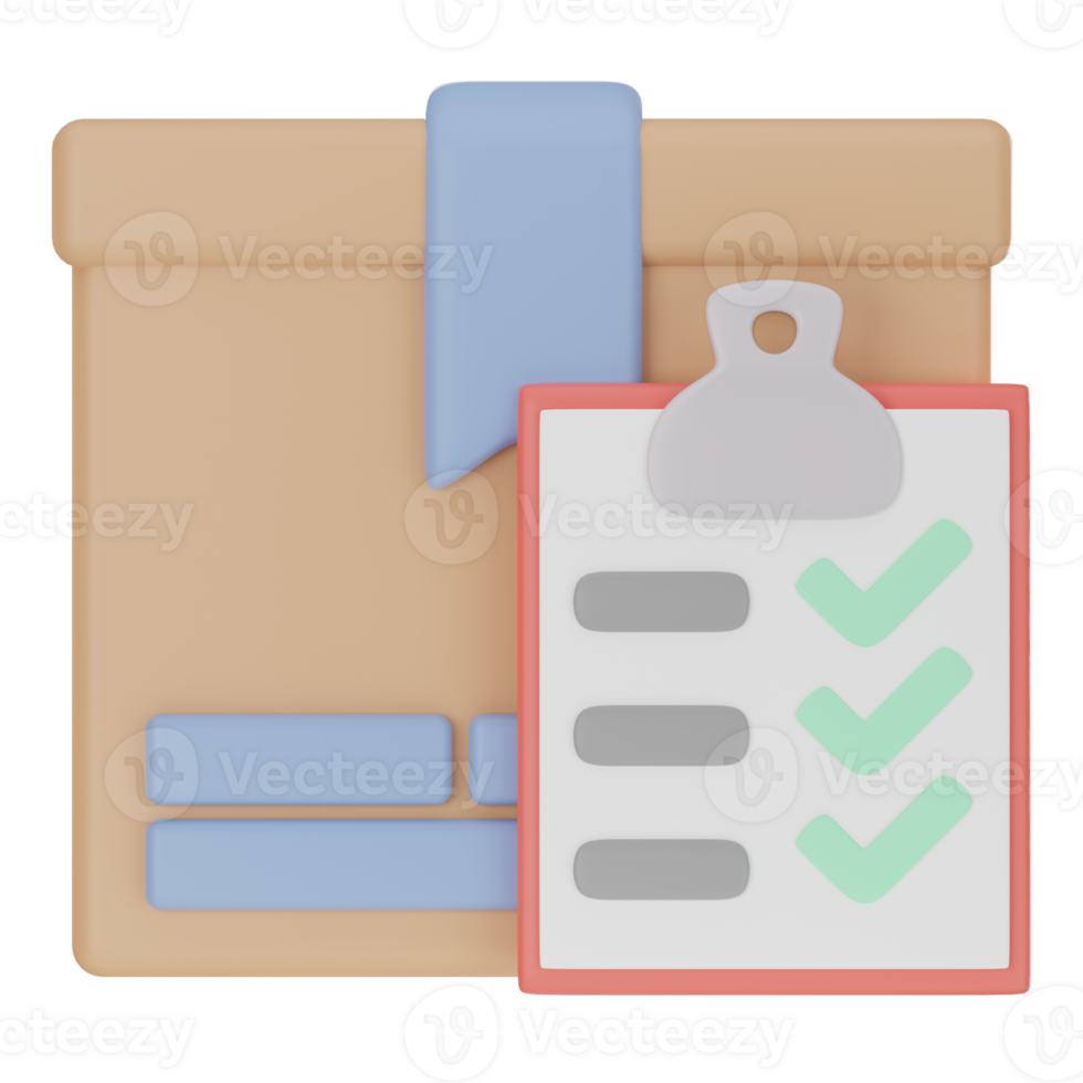 Delivery Checklist 3D icon png