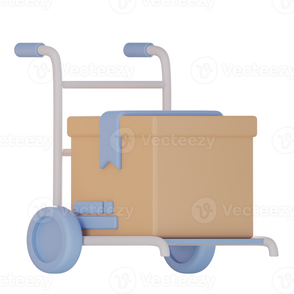 logística carrinho 3d ícone png