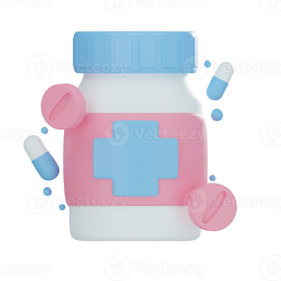 Medicine Bottle 3D illustration png