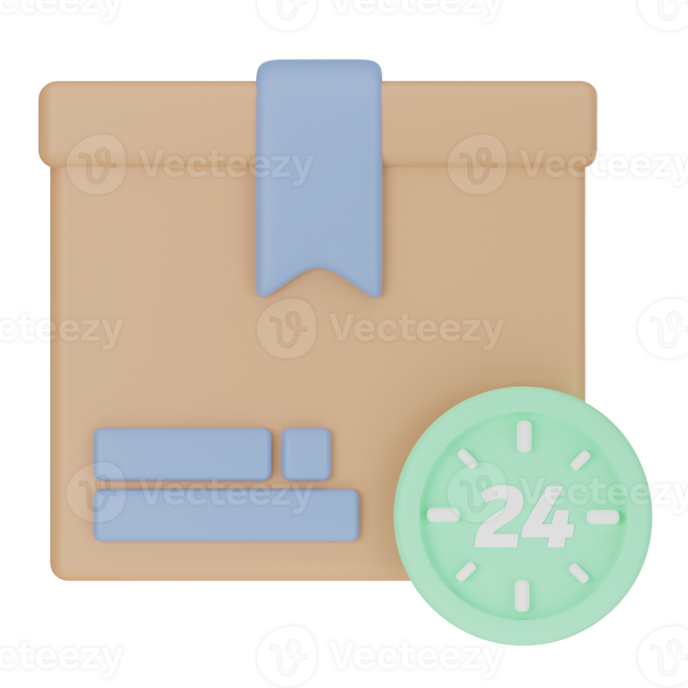 24 Hours Delivery Service 3D Icon png