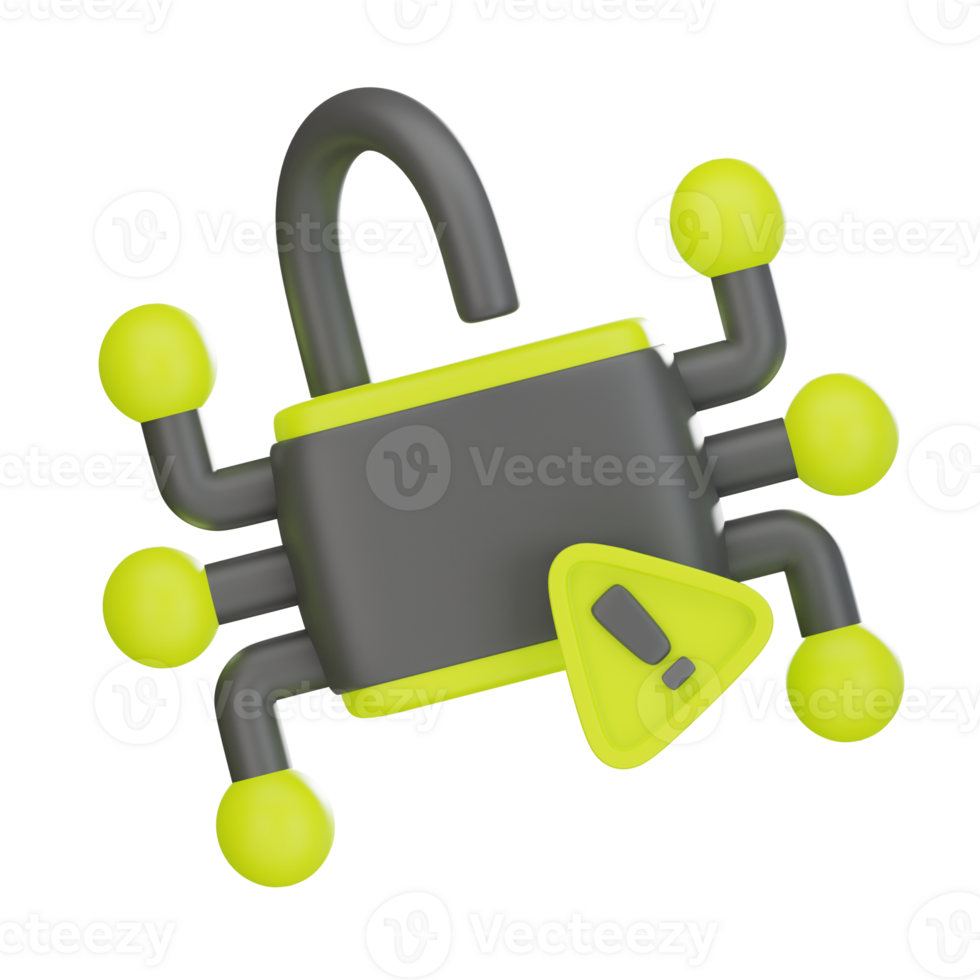 Network Security Alert 3D Illustration png
