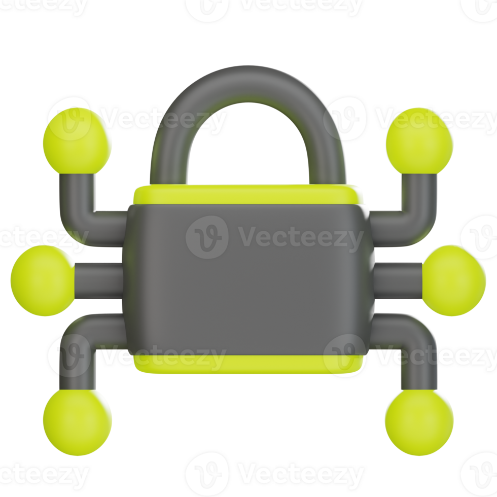 Network Security 3D Illustration png