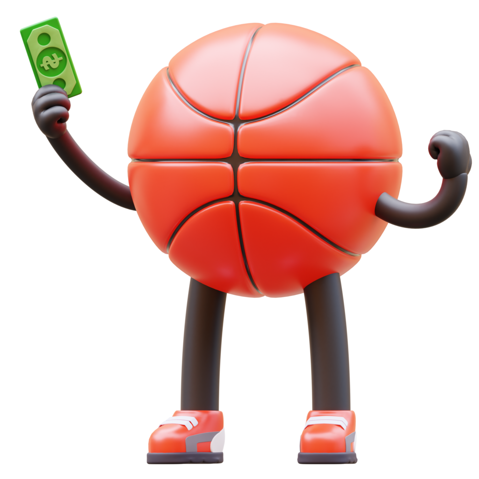 3D Basketball Character Get Money 30762249 PNG