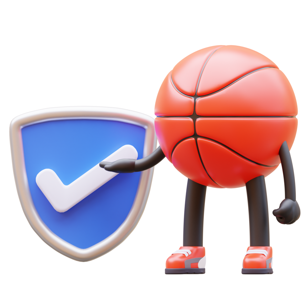 3D Basketball Character Verified shield png