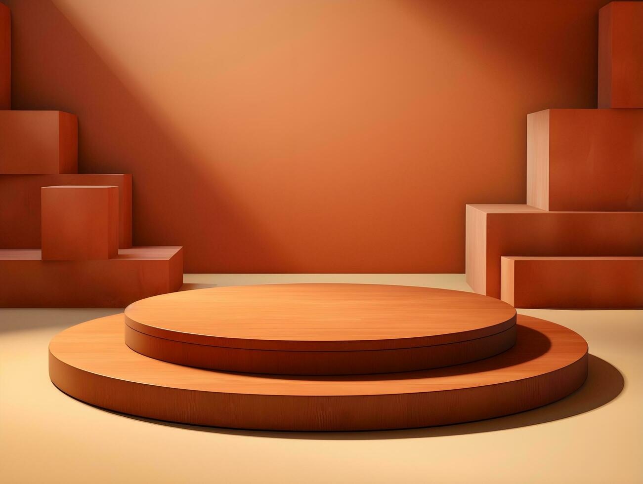 Realistic podium in 3d rendering, Generative Ai photo