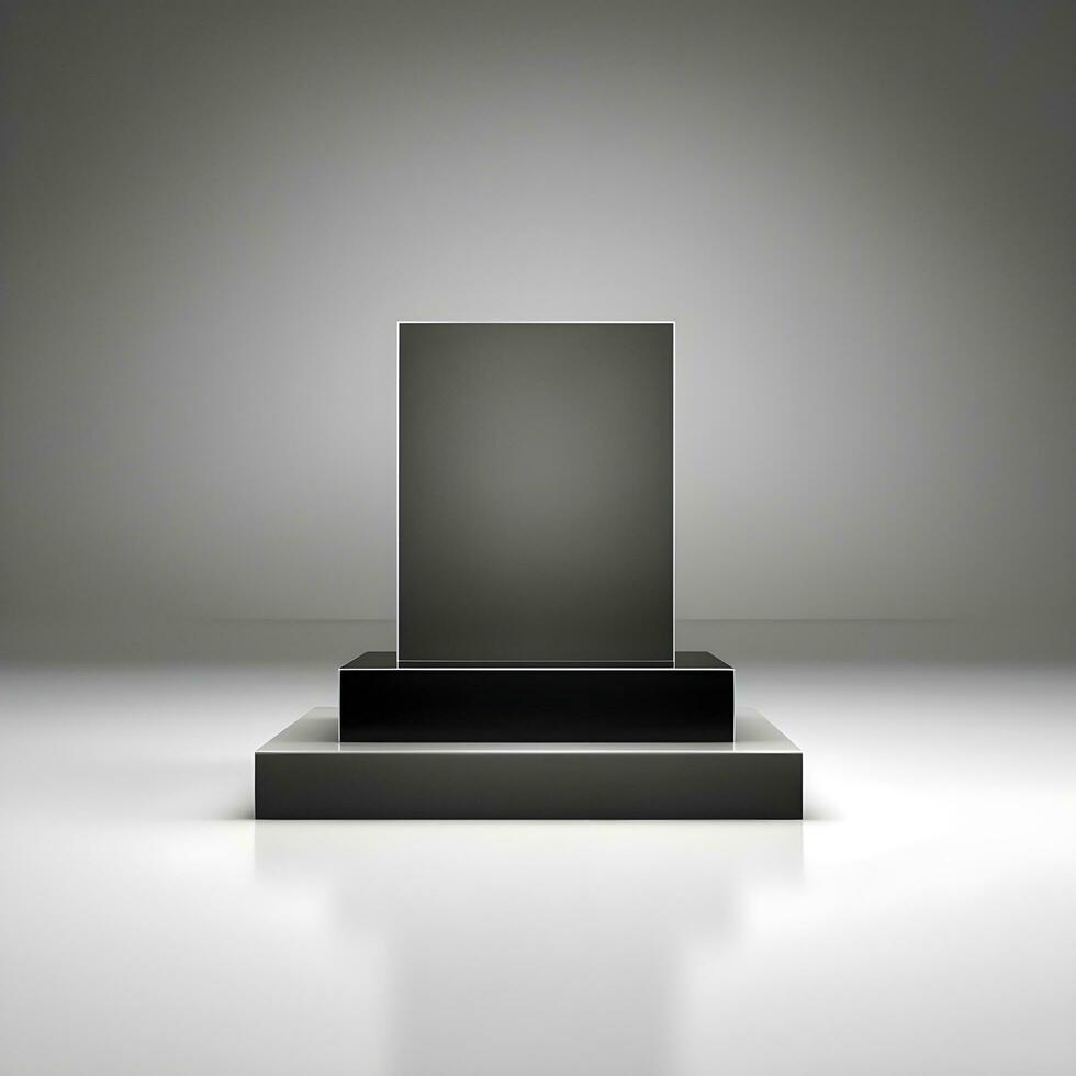 An empty Luxury black product display environment, ready for a performance. Generative ai photo