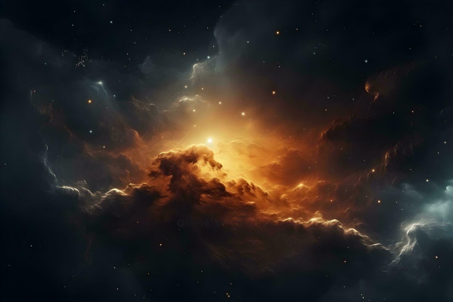Colorful space galaxy cloud nebula. Stary night cosmos. Universe science astronomy. Supernova background wallpaper. generative ai photo