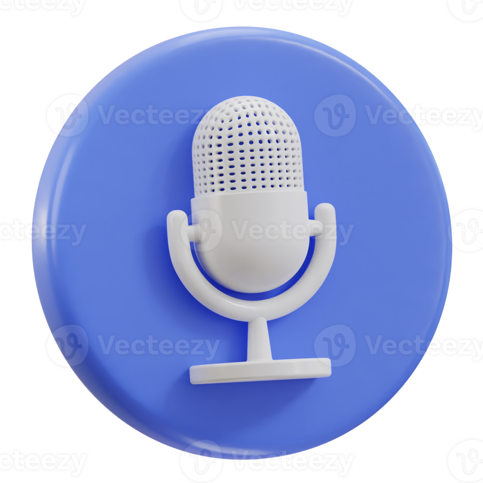 3d podcast microphone icon png