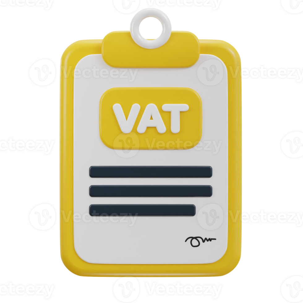 3d clipboard with vat icon png