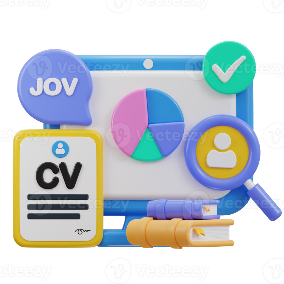 3d cv, resume job vacancy icon png