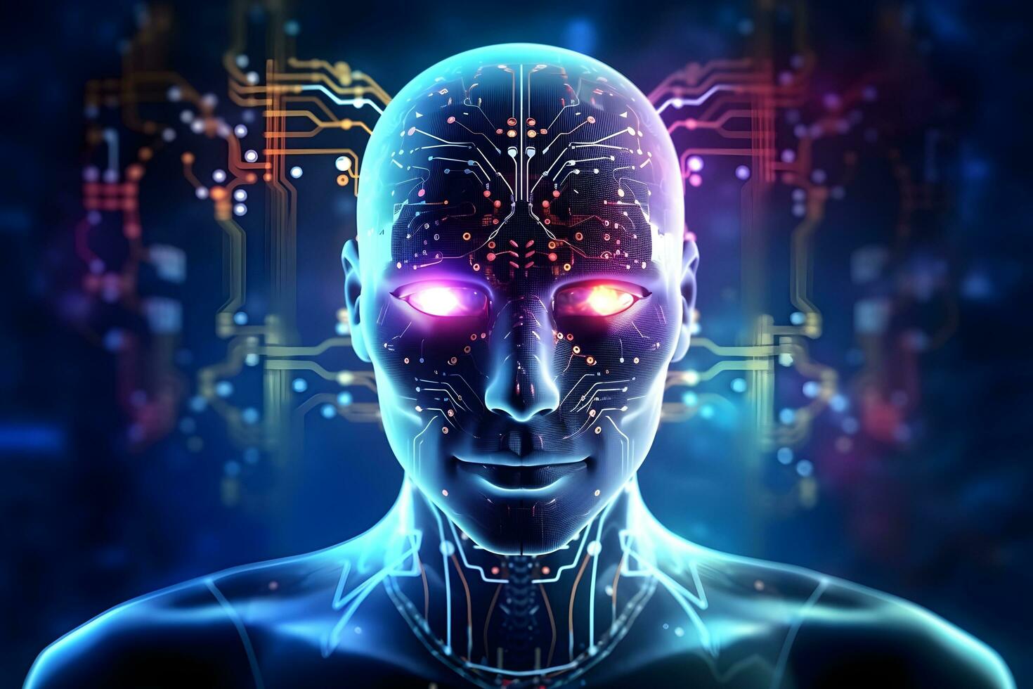 artificial intelligence abstract background. the future of artificial intelligence. generative ai photo