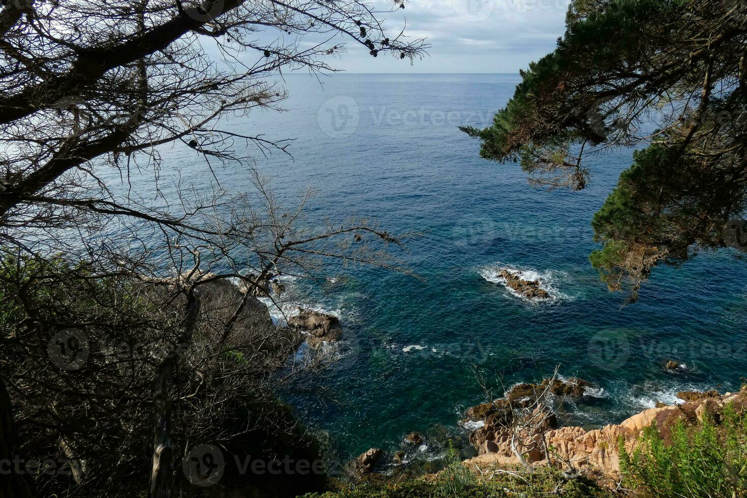 Rocks and sea on the Mediterranean coast, Costa brava catalana photo