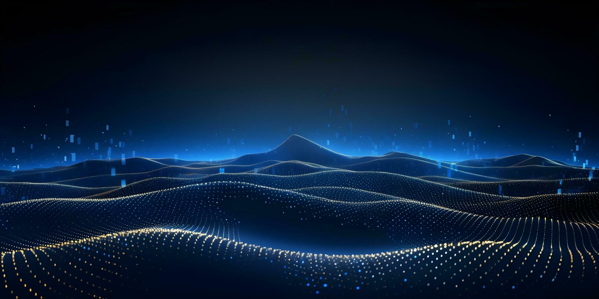 Abstract Background of Connected Blue Dots or Points. generative ai photo