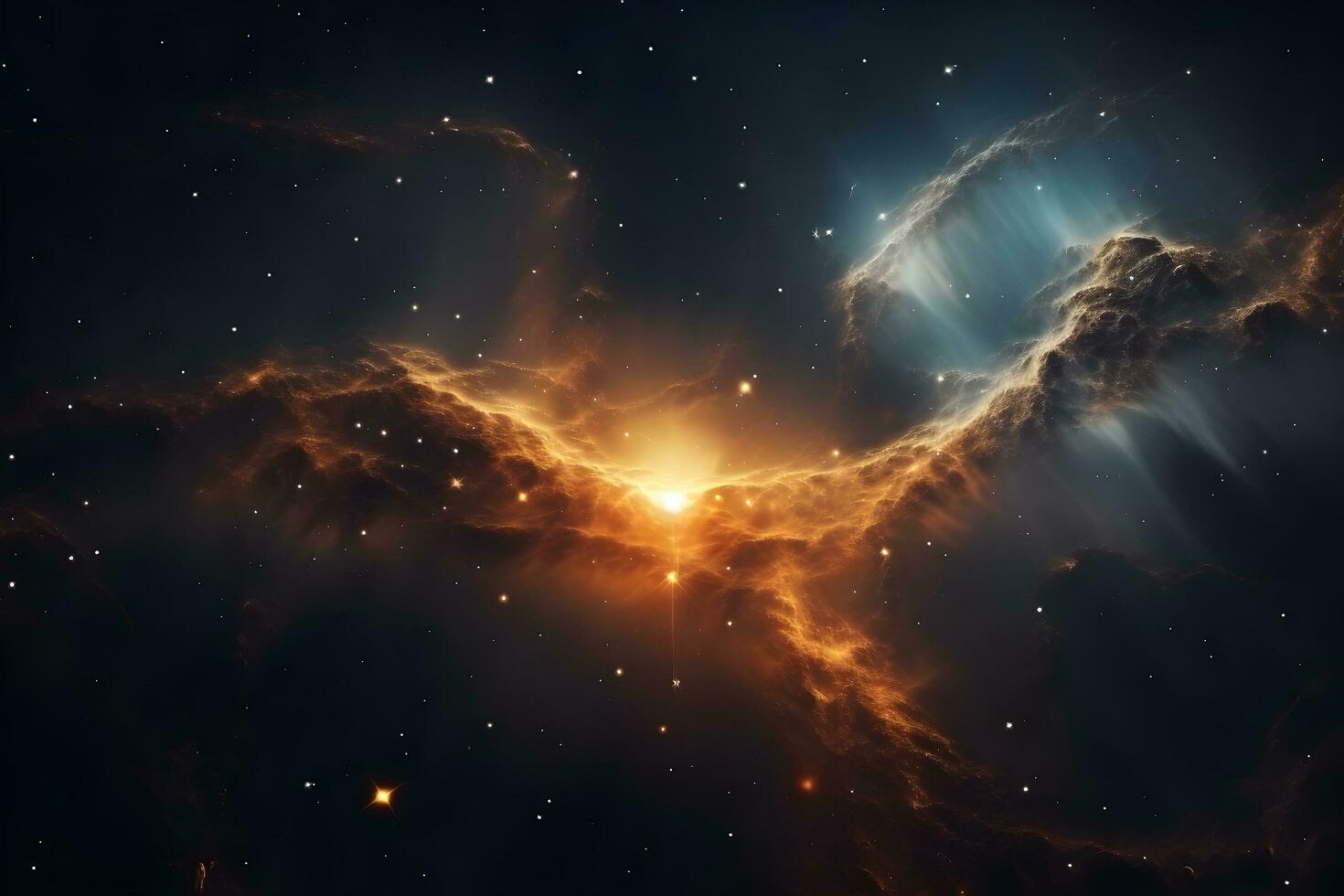 Colorful space galaxy cloud nebula. Stary night cosmos. Universe science astronomy. Supernova background wallpaper. generative ai photo