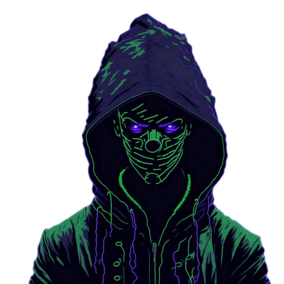 Scary guy wearing a hoodie PNG image transparent background ai generative.