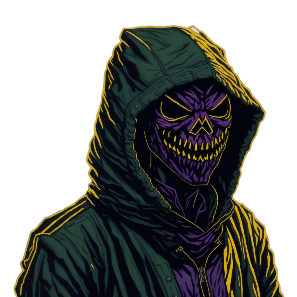 Scary guy wearing a hoodie PNG image transparent background ai generative.