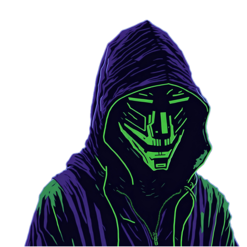 Scary guy wearing a hoodie PNG image transparent background ai generative.