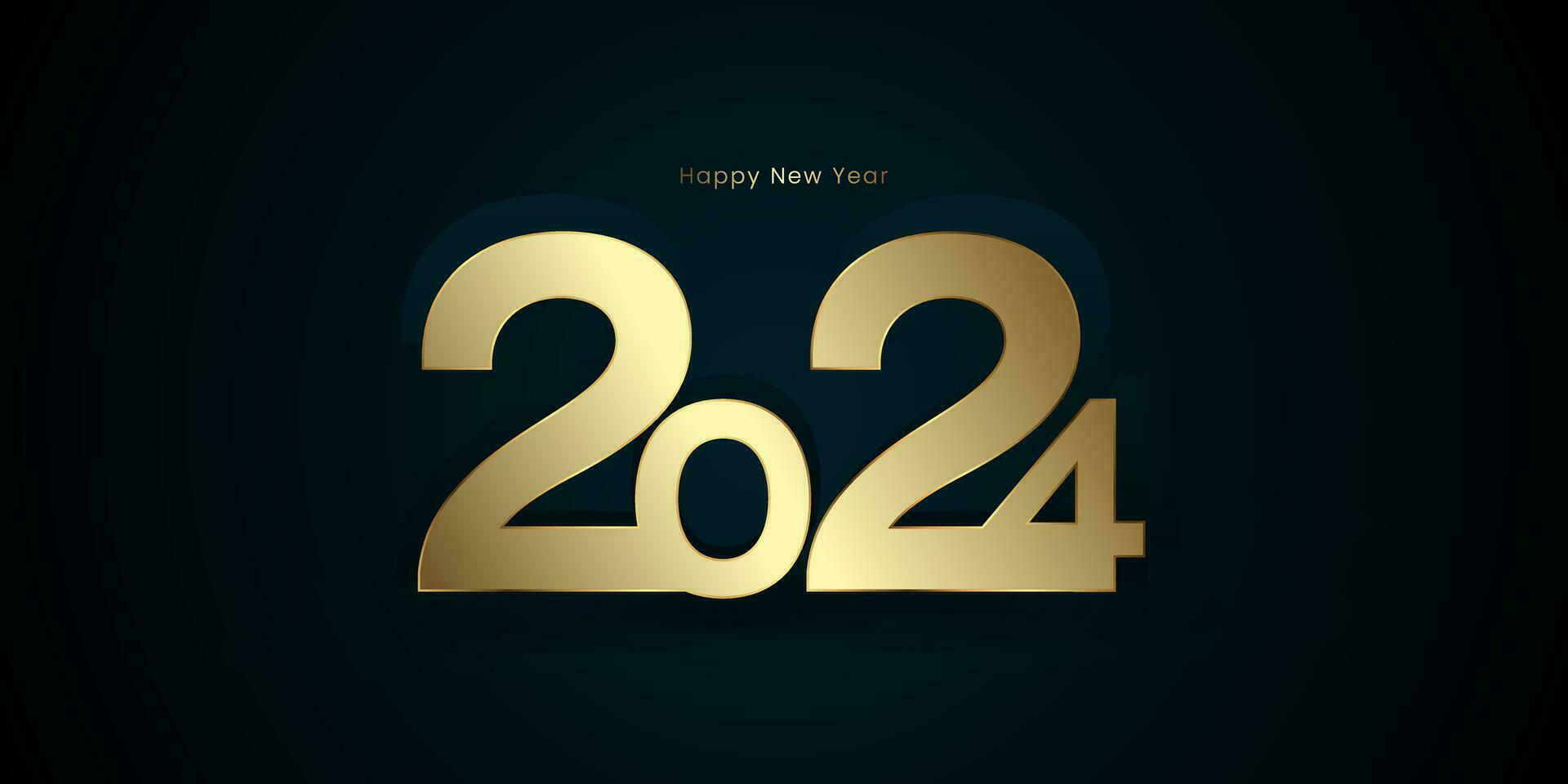 A Premium 2024 New Year celebrating banner template. Luxury and elegrant 2024 Happy New Year concept vector