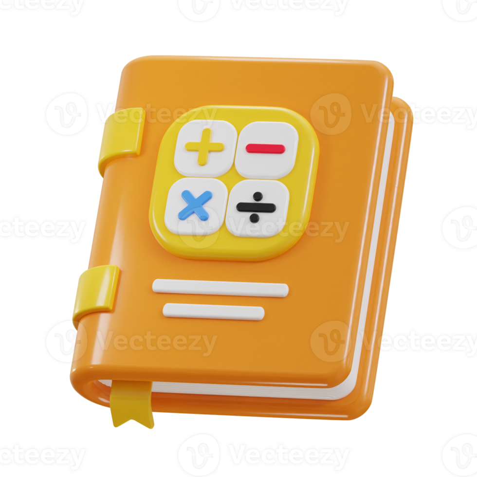 mathematics book 3d icon illustration png