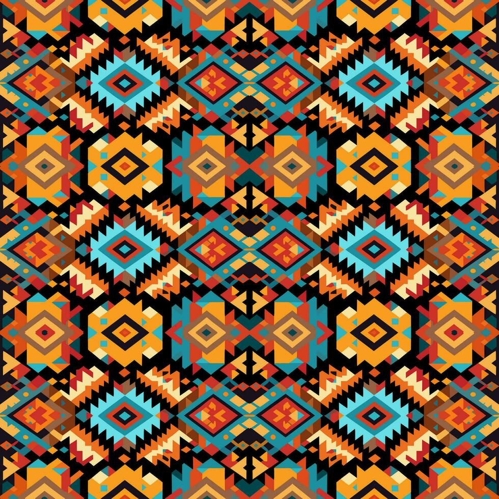 Ethnic abstract ikat pattern. Seamless pattern in tribal, folk embroidery, Mexican style. Aztec geometric art ornament print.Design for carpet, wallpaper, clothing, wrapping, fabric, cover, textile vector