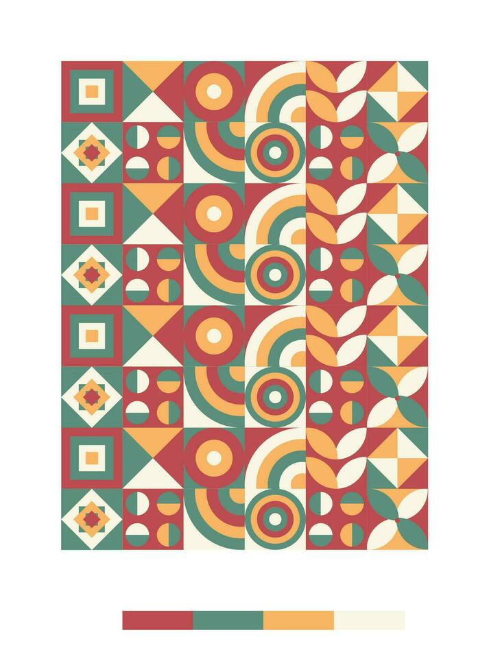 a colorful pattern with geometric shapes vector