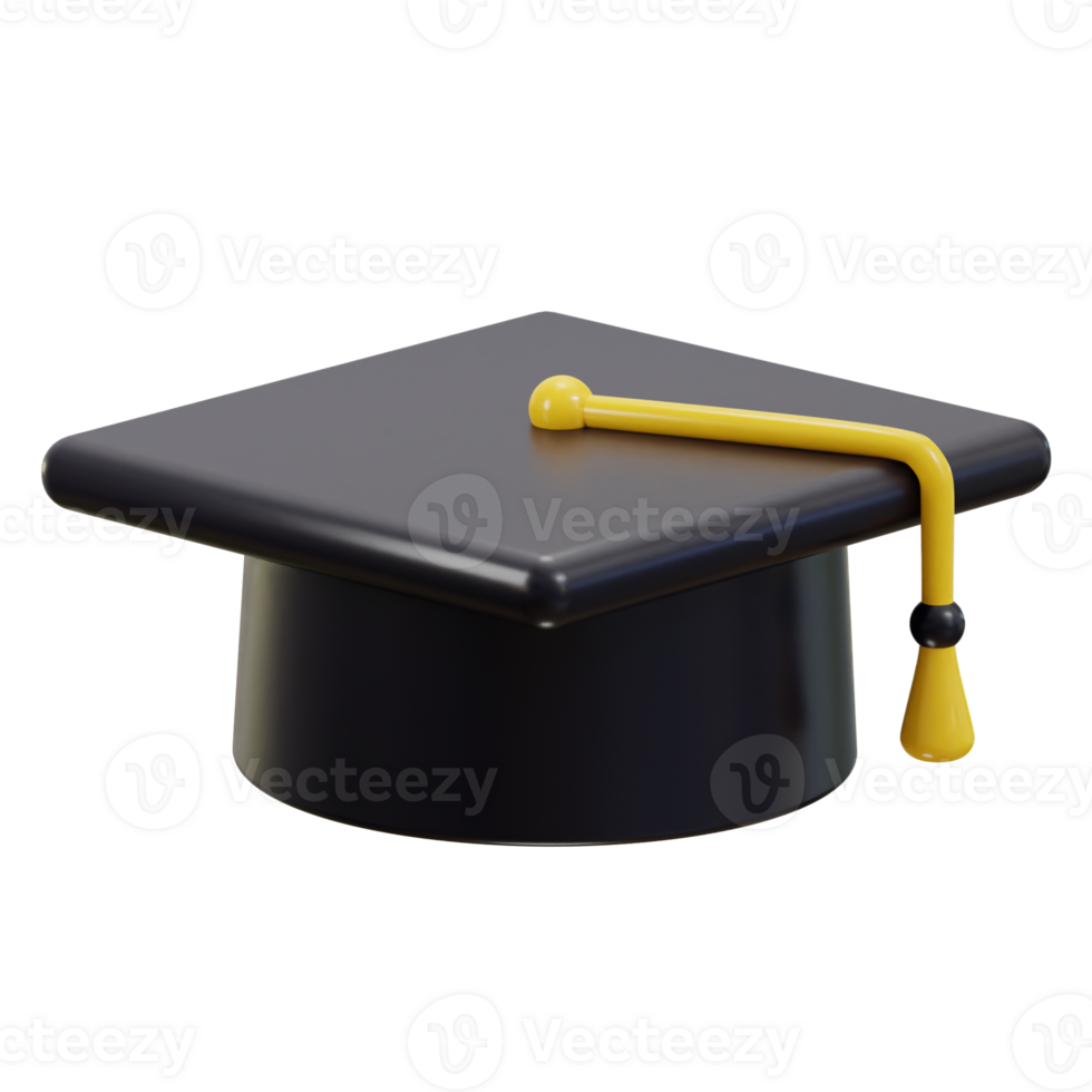 graduation hat icon 3d rendering png