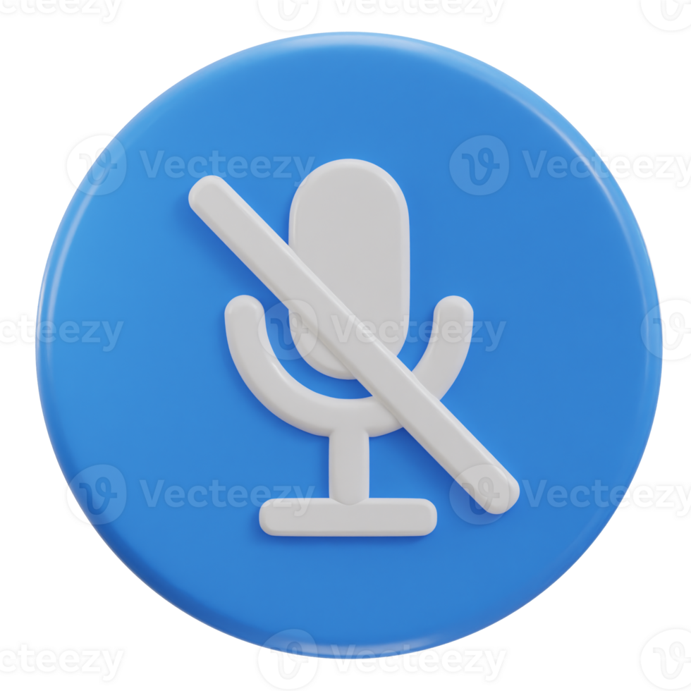 3d microphone mute icon no sound icon png