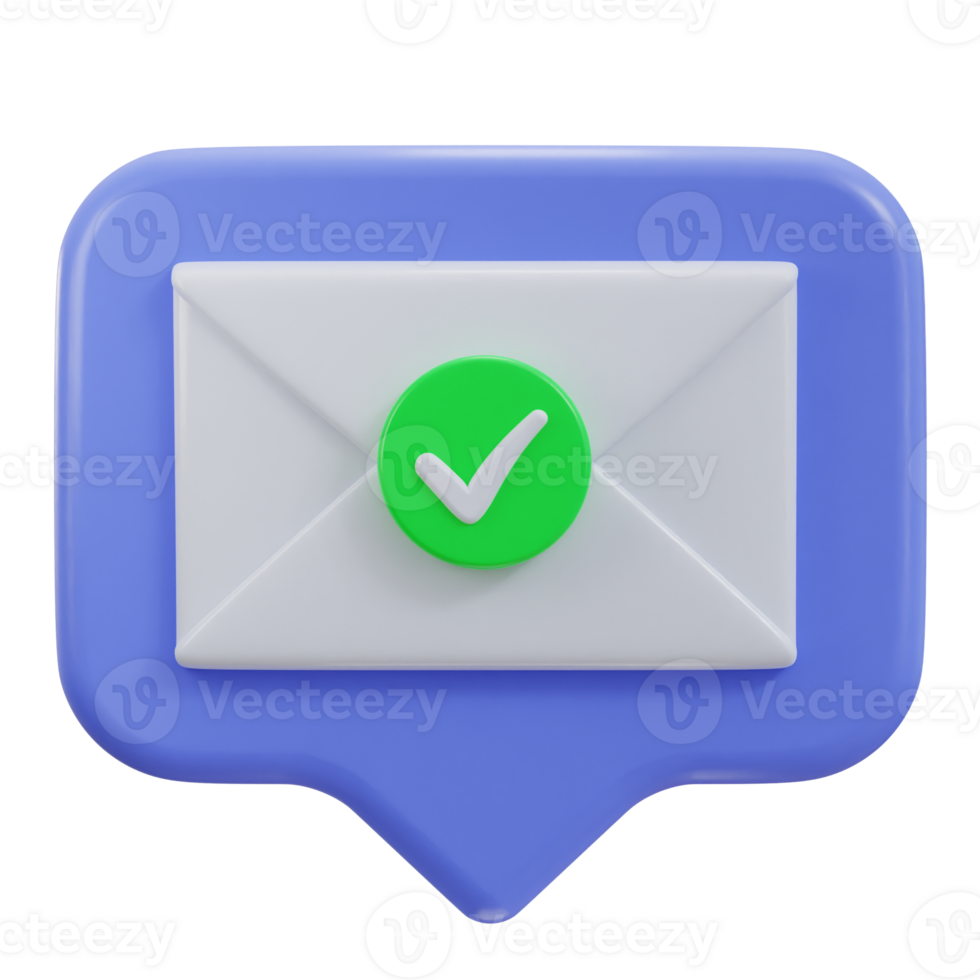 Mail message or envelope icon in 3d speech bubble icon png