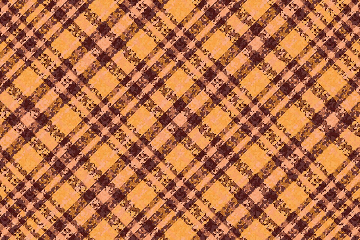 Tartan plaid pattern with texture and coffee color. vector