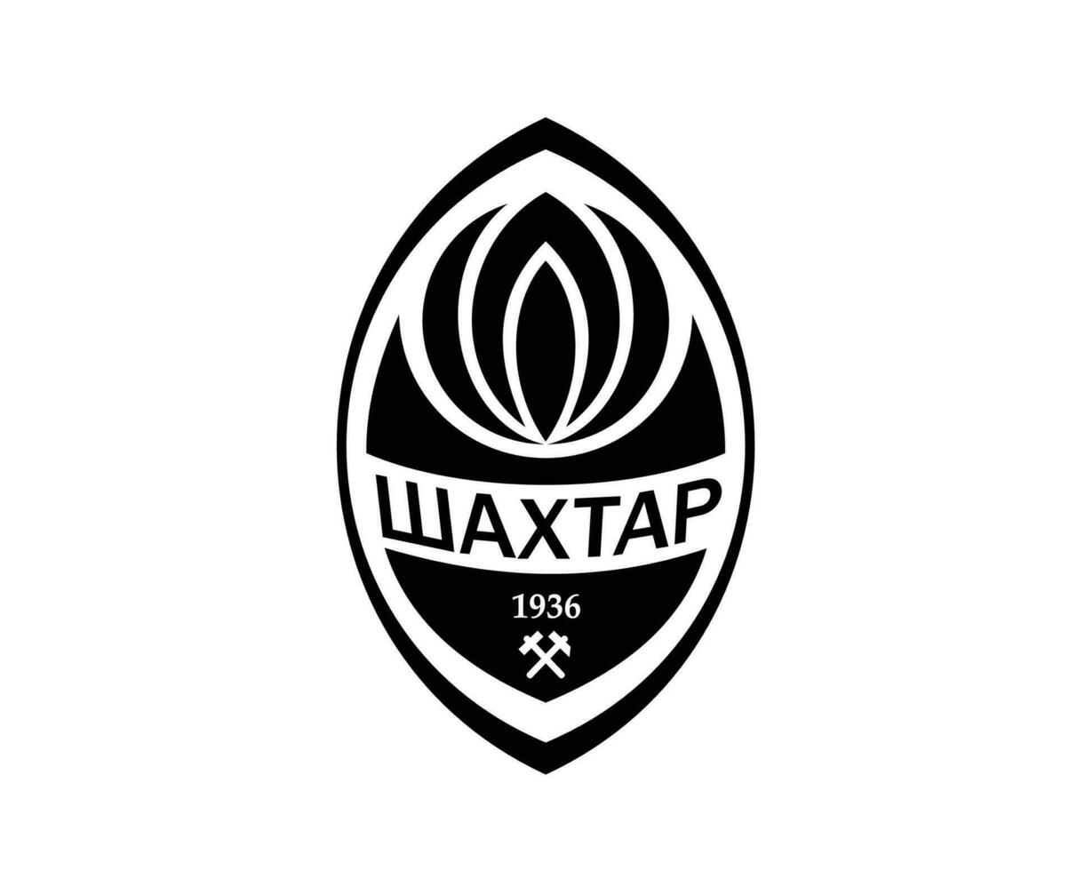 Shakhtar donetsk club logo símbolo negro Ucrania liga fútbol americano resumen diseño vector ilustración
