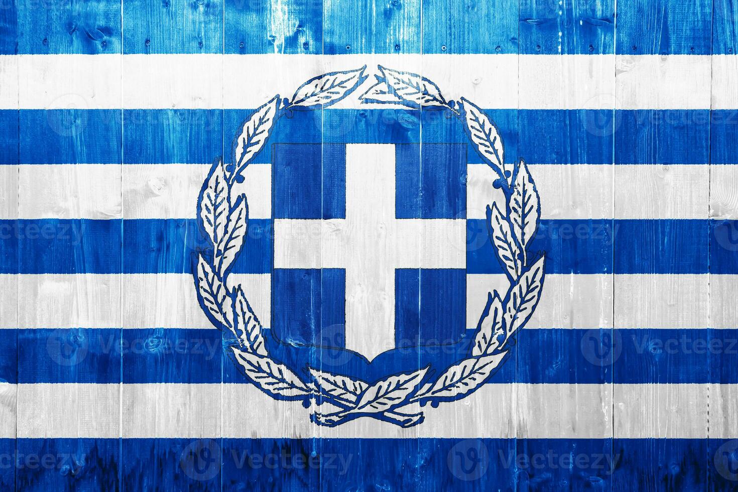 Flag and coat of arms of Greece on a textured background. Concept collage. photo